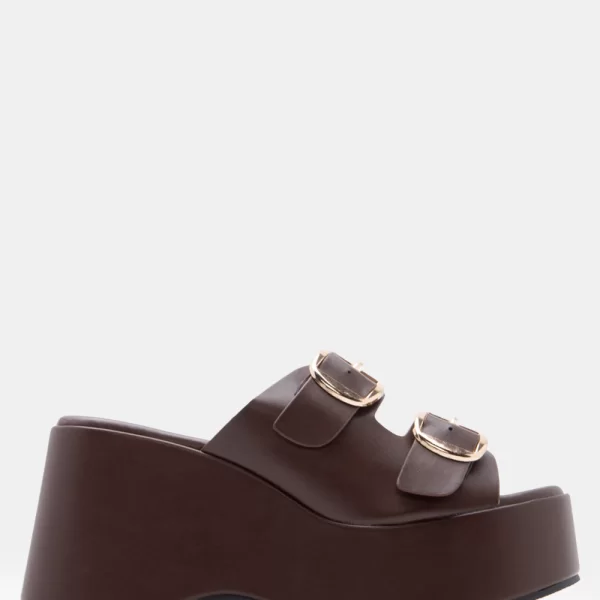 Πλατφόρμες με Διπλές Τόκες - Καφέ Σκούρο