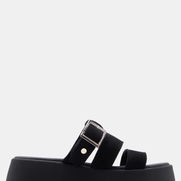 LUIGI DESIGN - Πλατφόρμες με Λουράκια & Τόκα - Μαύρο