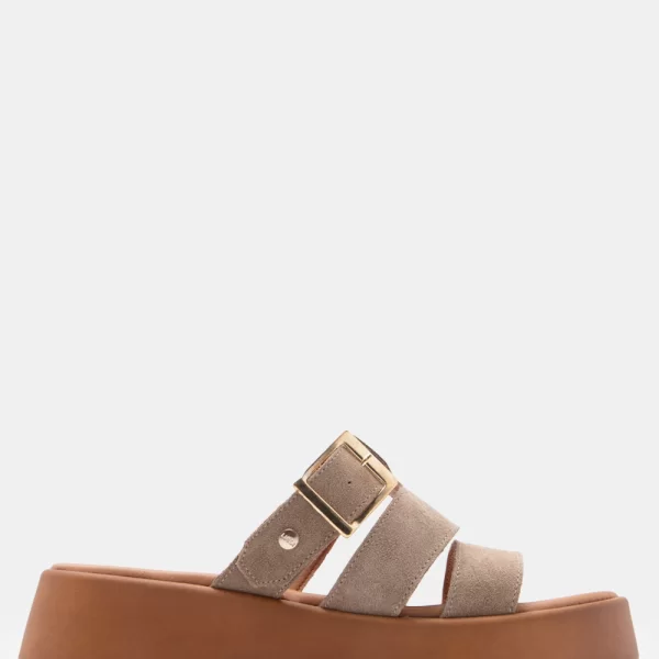 LUIGI DESIGN - Πλατφόρμες με Λουράκια & Τόκα - Μπεζ