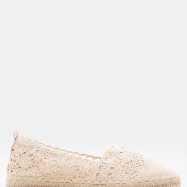 Flat Εσπαντρίγιες με Πλεκτό Σχέδιο - Μπεζ