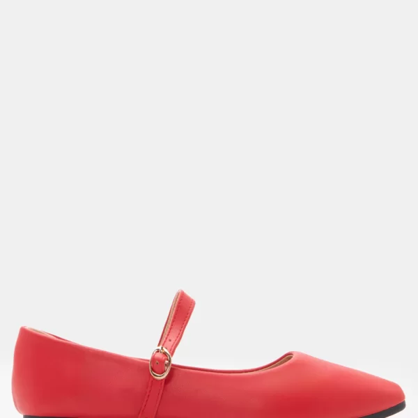 Γοβάκια με Λουράκι & Τόκα - Κόκκινο