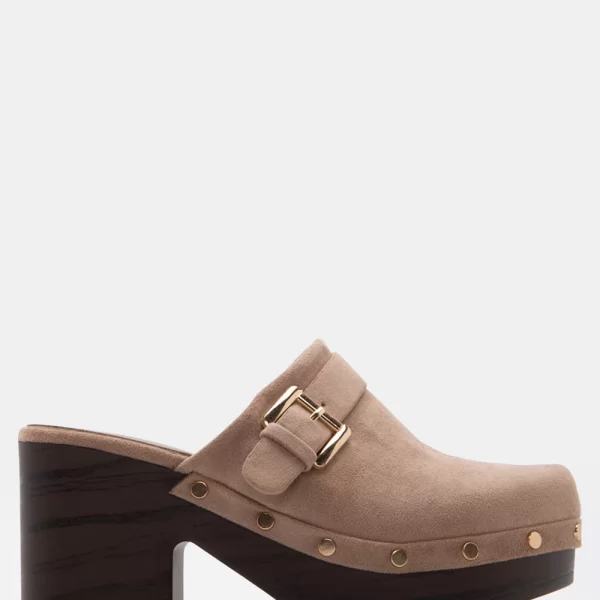 Clogs με Διακοσμητικό Λουράκι & Τρούκς - Μπεζ-Σκούρο