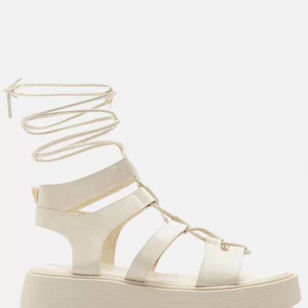 Σανδάλια Flatform Gladiator - Μπεζ