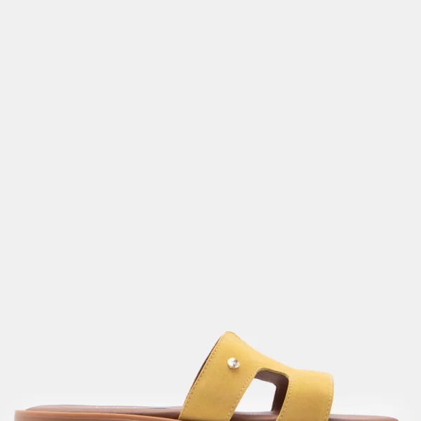 LUIGI DESIGN - Flat Σανδάλια με Ανοίγματα στο Πλάι - Κίτρινο