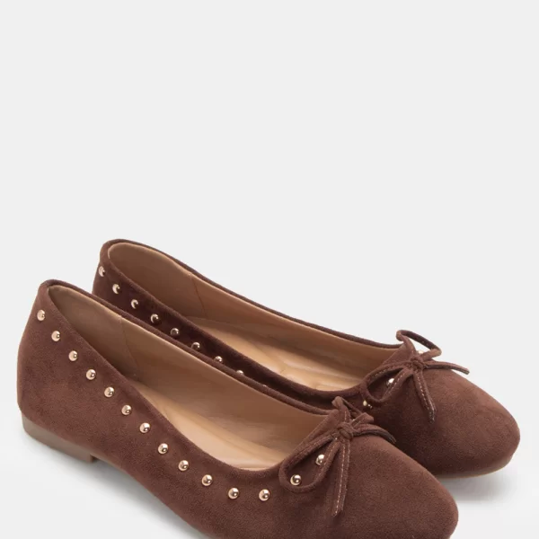 Μπαλαρίνες με Διακοσμητικό Φιόγκο & Τρούκς - Καφέ