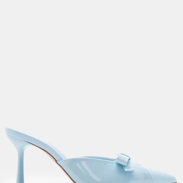 Mules Μυτερά με Διακοσμητικό Φιόγκο - Γαλάζιο