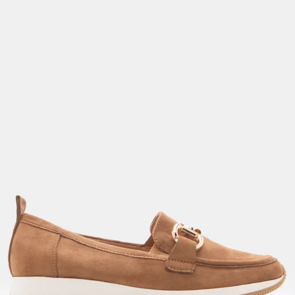 Μοκασίνια με Διακοσμητική Αγκράφα - Κάμελ