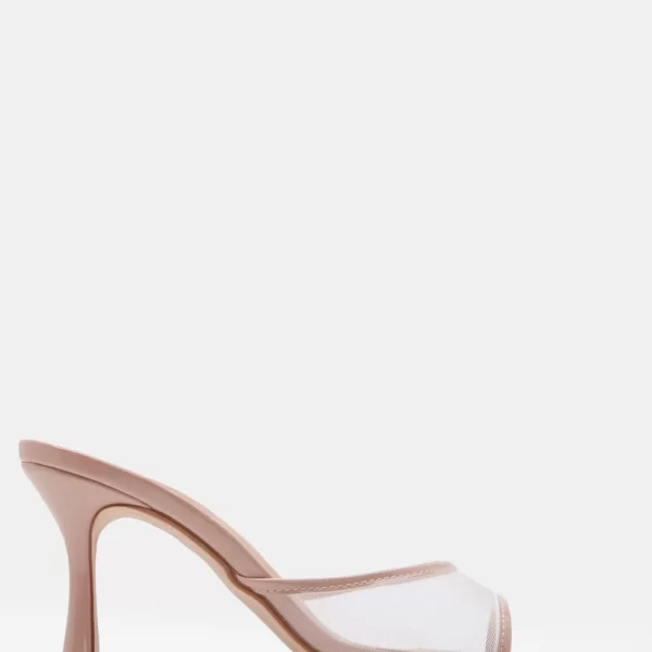 Mules Μυτερά με Δίχτυ - Nude