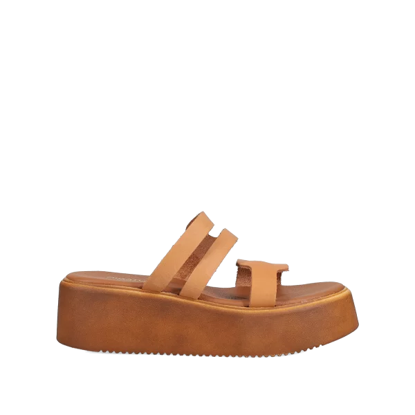 Ταμπα δερμάτινο flatform σανδάλι