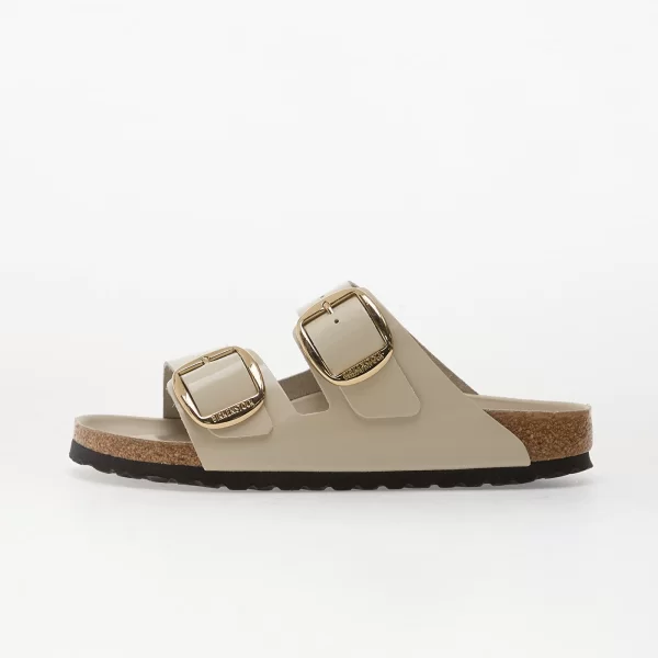 Sneakers Birkenstock Arizona Big Buckle Natural Leather Patent Women High-Shine Oyster EUR 36