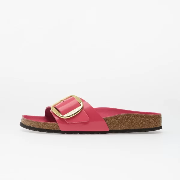 Sneakers Birkenstock Madrid Big Buckle Natural Leather Patent Women High-Shine Fuchsia Tulip EUR 36