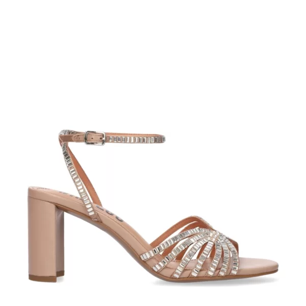 Bibi Lou Γυναικεία Πέδιλα Με Strass Και Block Τακούνι