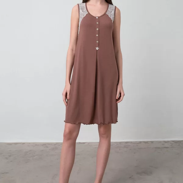 Vamp Αμάνικο Νυχτικό με Πατιλέτα