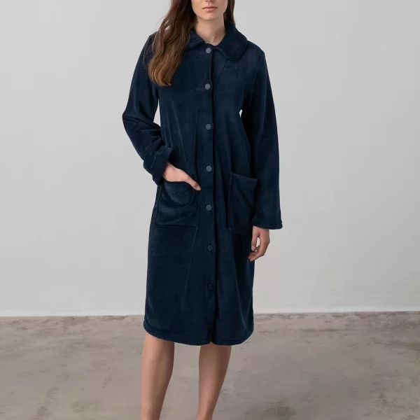 Vamp Μονόχρωμη Κουμπωτή Ρόμπα