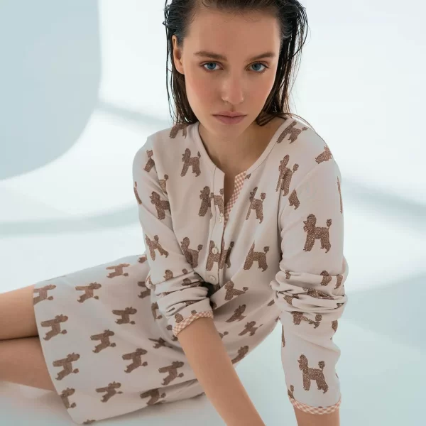 Vamp Εμπριμέ Νυχτικό με Πατιλέτα