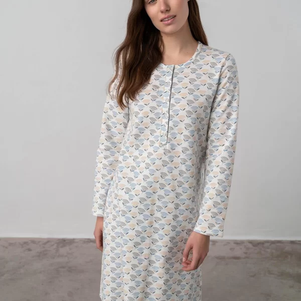 Vamp Εμπριμέ Νυχτικό με Πατιλέτα