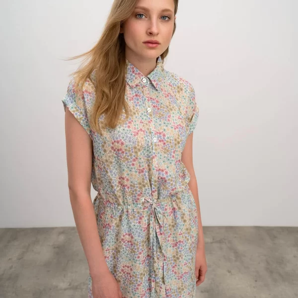 Vamp Κοντομάνικο Νυχτικό με Κουμπιά