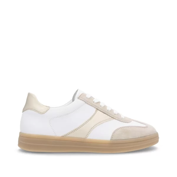 Remonte D2C01-81 Ανατομικό Δερμάτινο Sneaker Λευκό Μπεζ