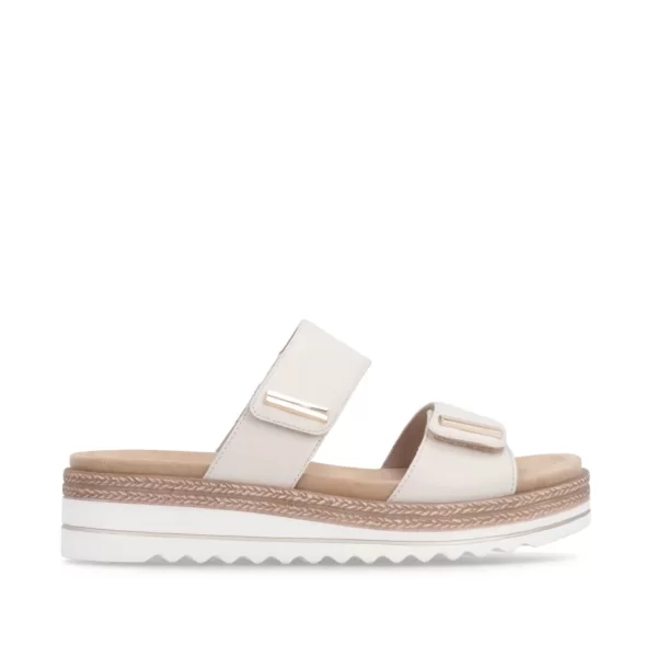 Remonte D0Q64-60 Ανατομικό Δερμάτινο Πέδιλο 4cm Μπεζ