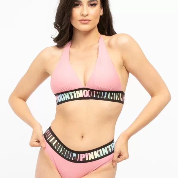 ΜΑΓΙΟ ΜΠΙΚΙΝΙ ΤΡΙΓΩΝΟ ΜΕ ΤΥΠΩΜΕΝΑ ΛΑΣΤΙΧΑ m3356r ΡΟΖ