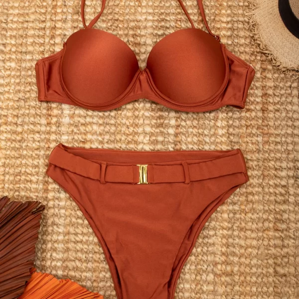 ΜΑΓΙΟ ΜΠΙΚΙΝΙ ΜΕ ΜΠΑΝΕΛΑ ΚΑΙ ΖΩΝΑΚΙ m326b ΜΠΡΟΝΖΕ