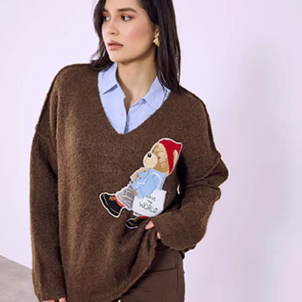 Πουλόβερ με αρκουδάκι SQ7578.4231+3