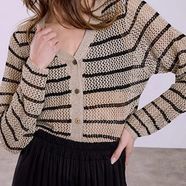 Ζακέτα με διάτρητη πλέξη SQ9844.5801+2