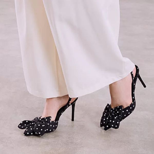 Γόβες slingback πουά με φιόγκο SQ7741.A563+1