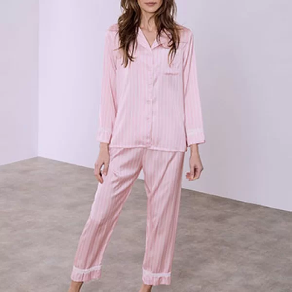 Σετ πιτζάμας σατέν ριγέ SQ9858.0019+2