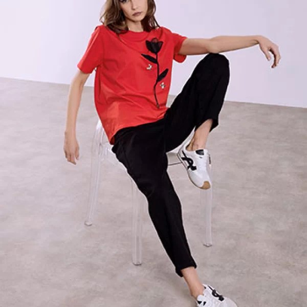 T-shirt με ανάγλυφη παπαρούνα SQ7561.4861+3