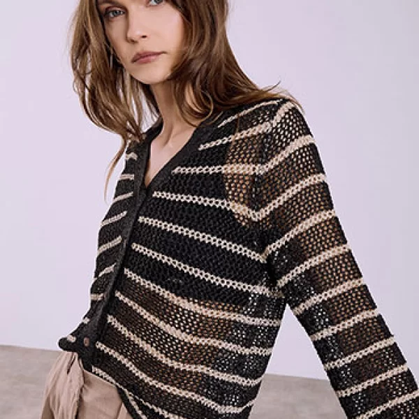 Ζακέτα με διάτρητη πλέξη SQ9844.5801+1