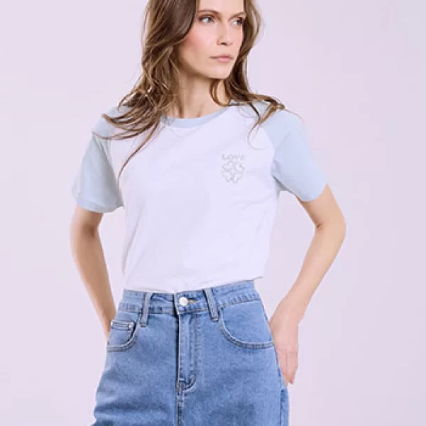 T-shirt με strass Love SQ7642.4055+4