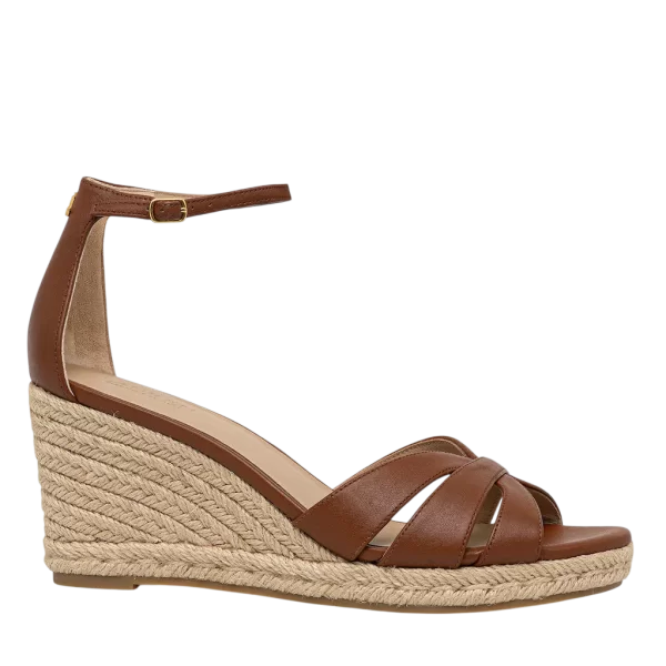 Γυναικείες Δερμάτινες Nellie Πλατφόρμες Καφέ Ralph Lauren 802P04433002-ΤΑΝ