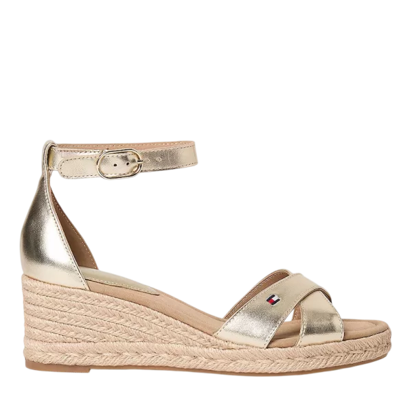 Γυναικείες Δερμάτινες Πλατφόρμες Χρυσές Tommy Hilfiger FW0FW09333-0HS