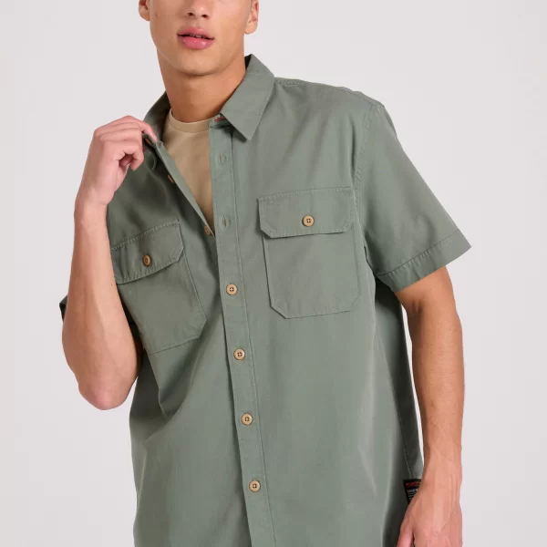 Κοντομάνικο lyocell blend πουκάμισο με τσέπες