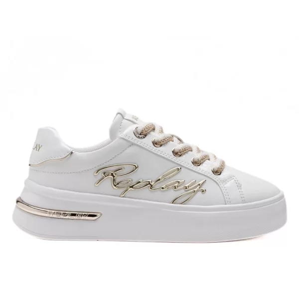 REPLAY ΓΥΝΑΙΚΕΙΟ SNEAKER UNIVERSITY JR 10 GBZ46 .202.C0008S 199 WHITE LT GOLD