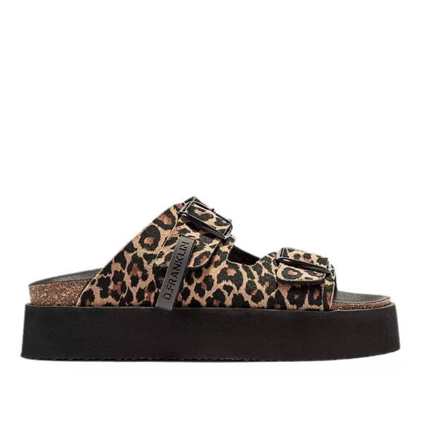 D.FRANKLIN ΓΥΝΑΙΚΕΙΟ VIBE SANDALS BUCKLE PLATFORM DFSH414003 LEOPARD