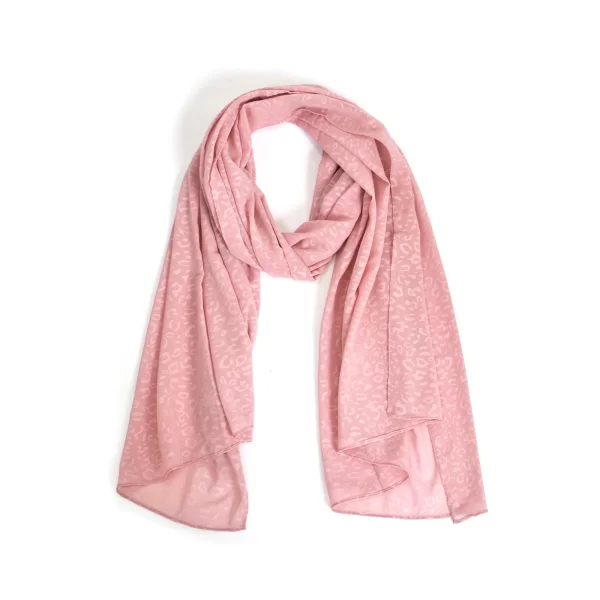 Ροζ φουλάρι με animal μοτίβο