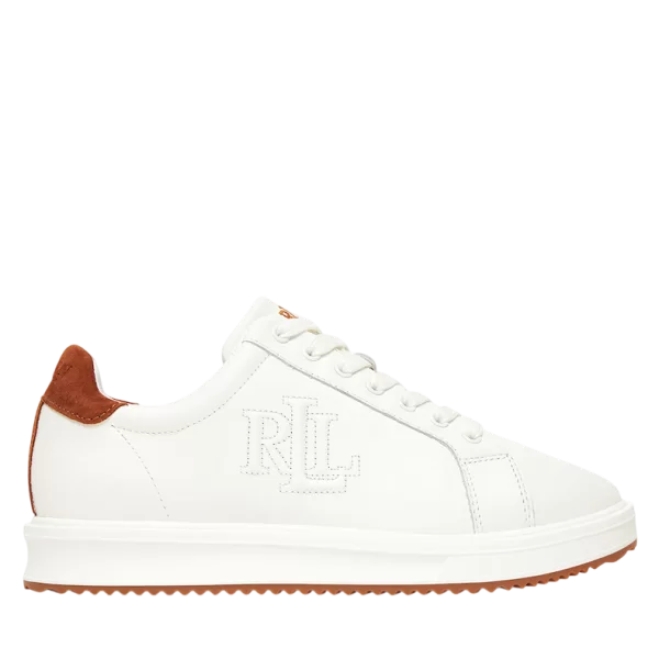 Γυναικεία Δερμάτινα Ainsley Sneakers Λευκά Ralph Lauren 802979188001-WHITE