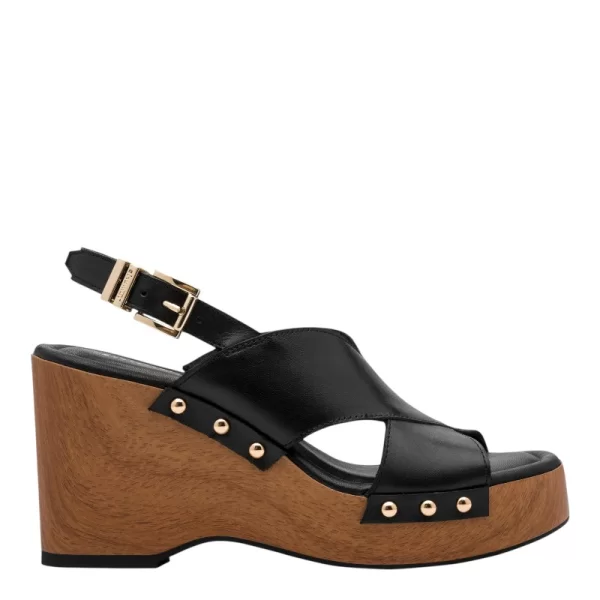 Γυναικείες πλατφόρμες Tamaris 1-28374-46 001 μαύρο δέρμα