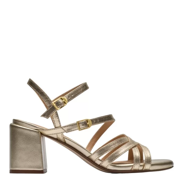 Γυναικεία πέδιλα Clarks Ezoria Strap 26185896 χρυσό δέρμα