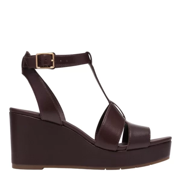 Γυναικείες πλατφόρμες Clarks Sabina Hope 26186104 καφέ δέρμα