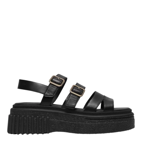 Γυναικεία πέδιλα Clarks Evamar Strap 26185888 μαύρο δέρμα