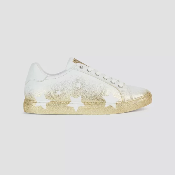 Trussardi Jeans γυναικεία sneakers με glitter λεπτομέρειες Stars - 79A00314-9Y099999 Χρυσό