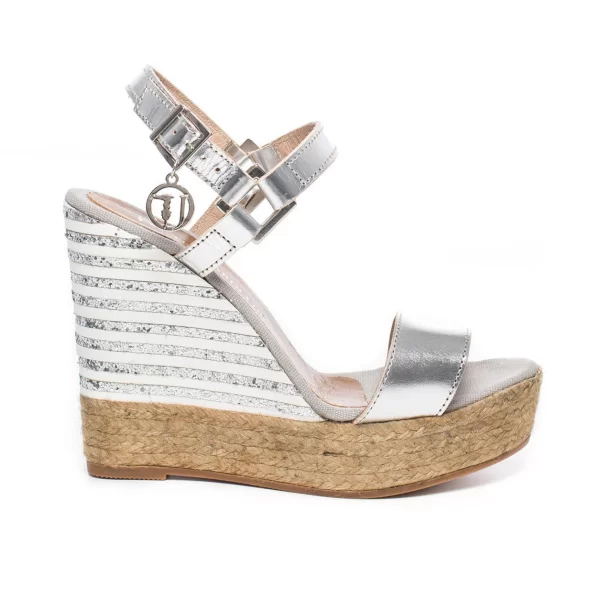 Trussardi Jeans γυναικεία πλατφόρμα με ριγέ σόλα - 79A00171-9Y099999 Ασημί