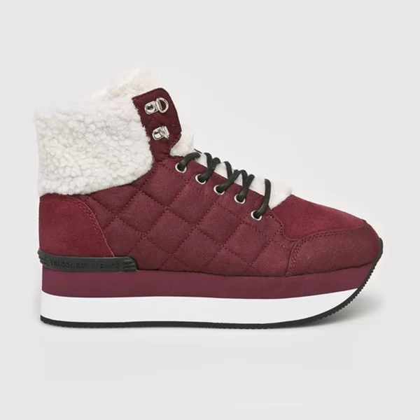 Trussardi γυναικεία μποτάκια με faux γούνα - 79A00244-9Y099999 Κόκκινο