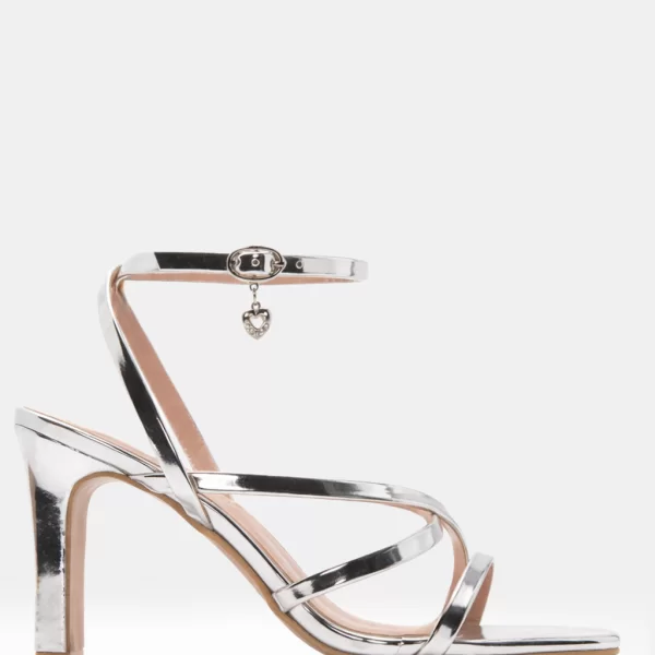 LUIGI DESIGN - Πέδιλα με Λουράκια & Χιαστί Μπαρέτα - Ασημί