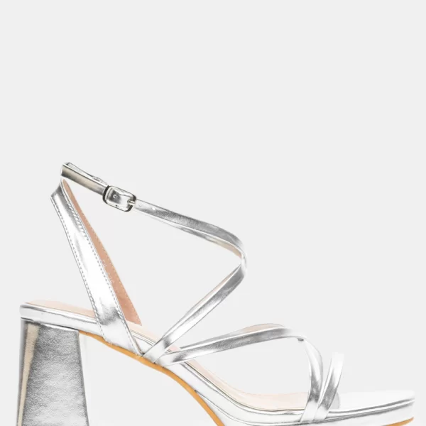 Πέδιλα με Χιαστί Λουράκια - Ασημί