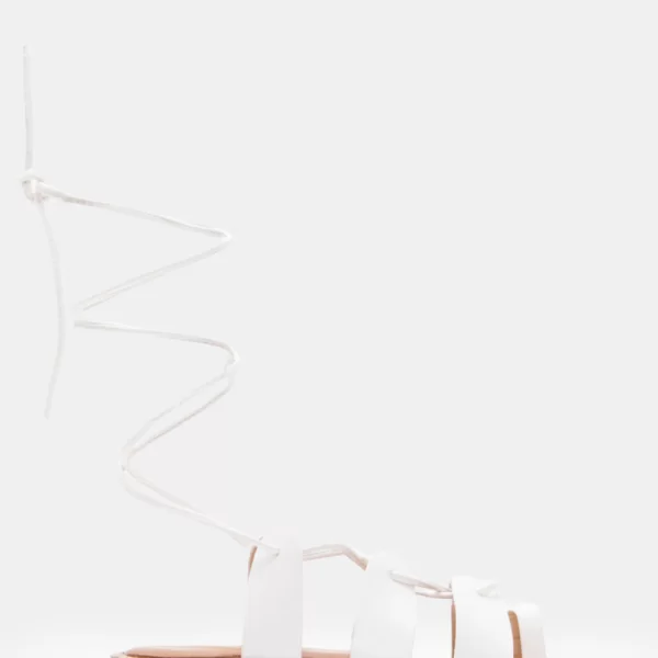 LUIGI DESIGN - Flat Σανδάλια Gladiator - Λευκό