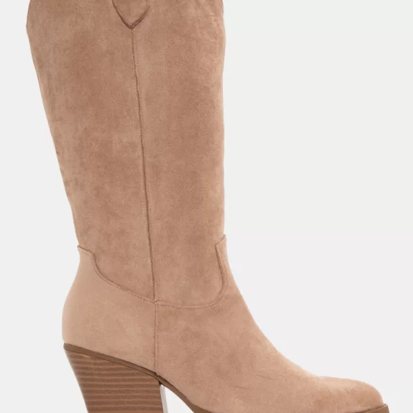 Μπότες Cowboy Μυτερές - Μπεζ-Σκούρο